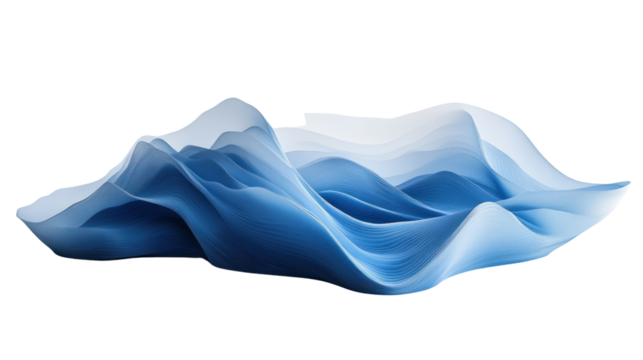 Abstract blue waves flow gently, creating a sense of calmness and tranquility, ideal for backgrounds and creative designs.