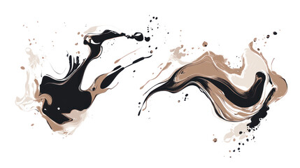 Naklejka premium Abstract fluid shapes in earthy tones, ideal for backgrounds or design elements, on a transparent background.