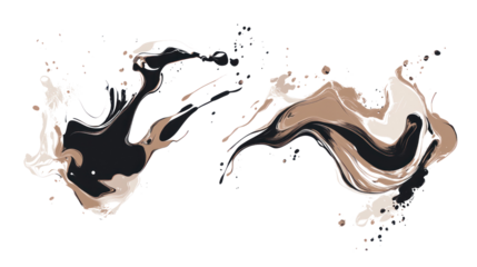 Abstract fluid shapes in earthy tones, ideal for backgrounds or design elements, on a transparent background.