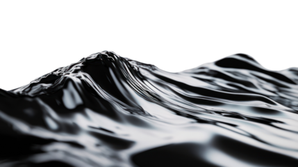 An abstract representation of flowing black water, showcasing elegant curves and textures, ideal for artistic and environmental themes.