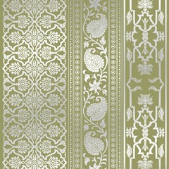 wedding card design, traditional paisley floral pattern , royal India	