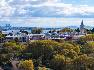 Topkapi Palace (Topkapi Sarayı) Drone Photo, Eminönü Fatih, Istanbul Turkiye (Turkey)