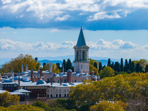 Topkapi Palace (Topkapi Sarayı) Drone Photo, Emin&ouml;n&uuml; Fatih, Istanbul Turkiye (Turkey)