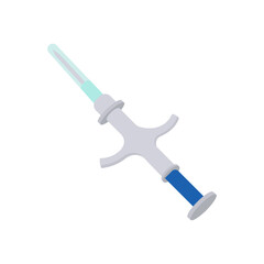 Micro Chipping Syringe, Veterinary Flat Vector Illustration