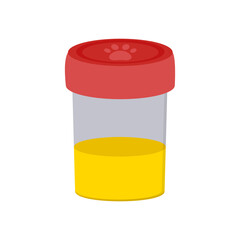 Pet Urine Sample, Veterinary Flat Vector Illustration