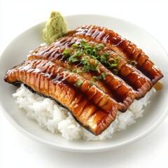 Grilled unagi eel over a bed of rice 