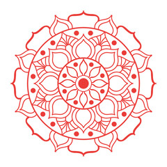 Hand drawn mandala design. Easy mandala Outline.  Vector mandala design. Mandala design for coloring 