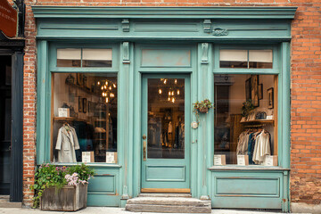 vintage wooden shop facade storefront boutique	