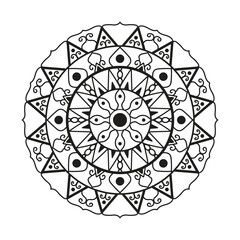 Hand drawn mandala design. Easy mandala Outline.  Vector mandala design. Mandala design for coloring 