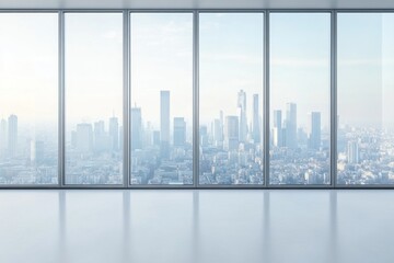 Fototapeta premium Cityscape View from Modern Office Window