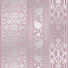 wedding card design, traditional paisley floral pattern , royal India	