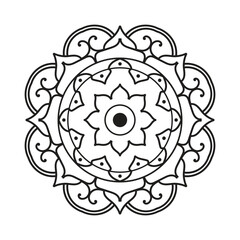 Hand drawn mandala design. Easy mandala Outline.  Vector mandala design. Mandala design for coloring 