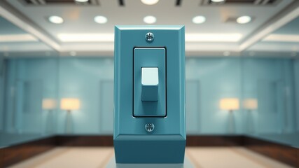 Light Blue Light Switch, Modern, High-Quality, Photorealistic