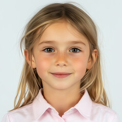 Passport photo Young white girl