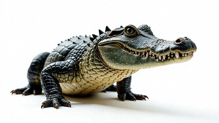 Fototapeta premium Majestic Crocodile on White, Stunning Wildlife Art
