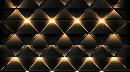 Obraz premium Abstract geometric design with triangle lights glowing in gradient tones, arranged in a striking and symmetrical decorative layout