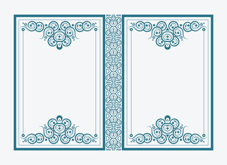 Obraz premium Ornamental book cover design template