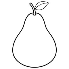 Simple Pear Line Drawing