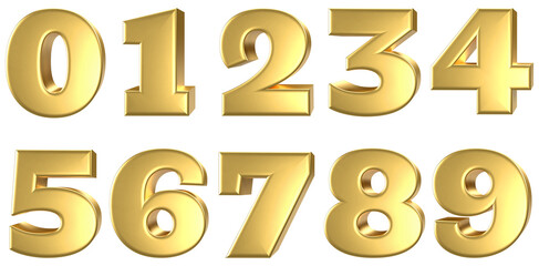 set of 3d golden numbers