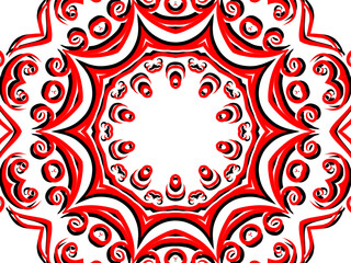 red caleidoscope classic gradient flower art pattern of traditional tenun batik ethnic dayak ornament for wallpaper ads background sticker or clothing	