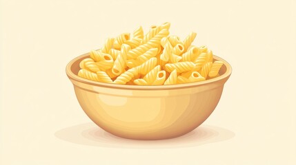 Delicious Bowl of Pasta with Fresh Ingredients Served in a Rustic Style on a Wooden Table Setting