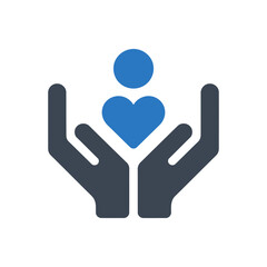 Obraz premium Hands Holding Heart Icon