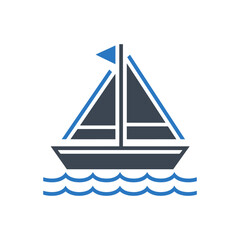 Sailboat with Waves Icon