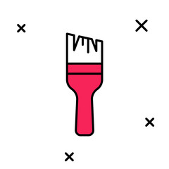 Filled outline Paint brush icon isolated on white background. Vector