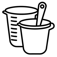 measuring cups line art vector illustration 