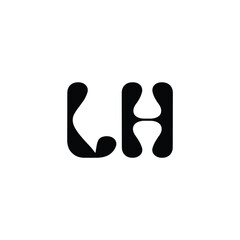 LH monogram logo design letter text name symbol monochrome logotype alphabet character simple logo