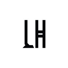 LH monogram logo design letter text name symbol monochrome logotype alphabet character simple logo