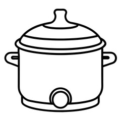  slow cooker line art vector illustration 