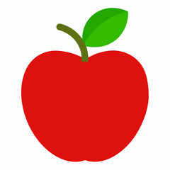 red apple with leaf