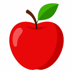 red apple with leaf