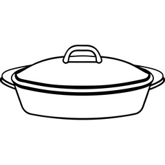  casserole dish line art vector illustration 
