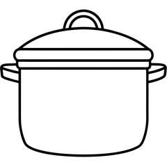 stockpot line art vector illustration 