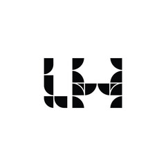 LH monogram logo design letter text name symbol monochrome logotype alphabet character simple logo
