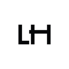 Obraz premium LH monogram logo design letter text name symbol monochrome logotype alphabet character simple logo