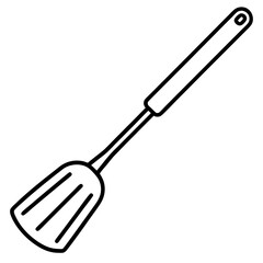 spatula line art vector illustration 