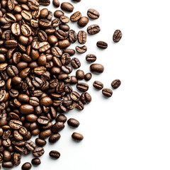 Coffee bean isolated on white background full depth of feild.