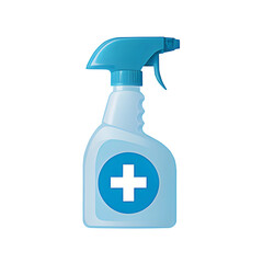 Image of a Plastic Spray Bottle with a White Plus Sign, Transparent Background