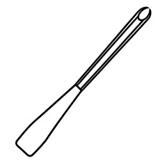 tongs line art vector illustration 