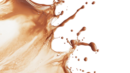 Dynamic splash of liquid in a soft brown hue against a black background, capturing fluid motion and elegance.