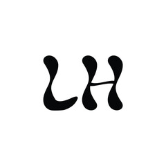 LH monogram logo design letter text name symbol monochrome logotype alphabet character simple logo