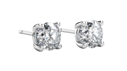 Elegant diamond stud earrings with a sparkling brilliance, set in a classic setting. Perfect accessory for enhancing any outfit.