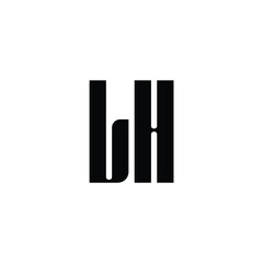 LH monogram logo design letter text name symbol monochrome logotype alphabet character simple logo