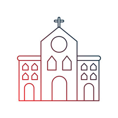 church gradient outline icon with white background vector stock illustration