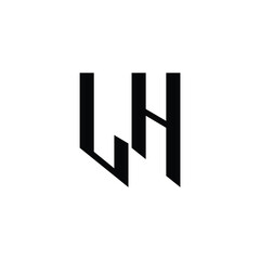 LH monogram logo design letter text name symbol monochrome logotype alphabet character simple logo