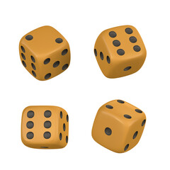 Realistic 3d dice from different sides. Casino game concept. Vector illustration