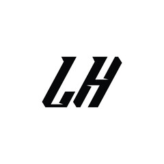 LH monogram logo design letter text name symbol monochrome logotype alphabet character simple logo